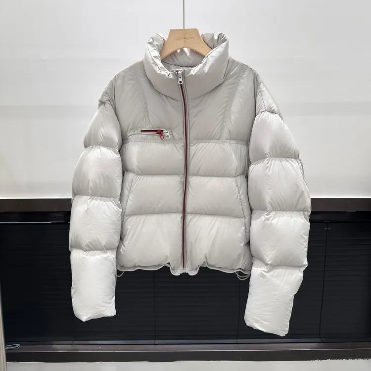 90白鸭绒立领羽绒服女短款加厚面包服冬季外套2025年新款休闲冬装
