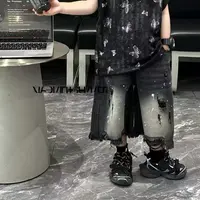现货〃2025夏季款工装七分牛仔韩版男童潮时尚洋气儿童潮流30830