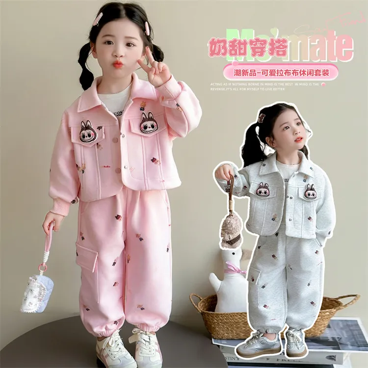 可爱超萌儿童衣服春秋休闲时尚洋气韩范潮流爆款女小童套装韩范