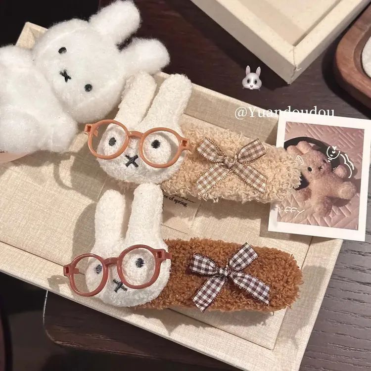 眼镜米菲兔大号鸭嘴发夹女秋冬新款可爱少女心刘海碎发夹盘发抓夹