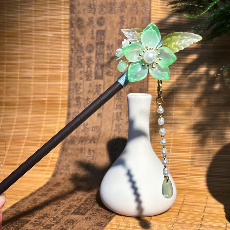 L08女森系少女风公主风中国风发簪发饰盘发簪薄雾少女风手工