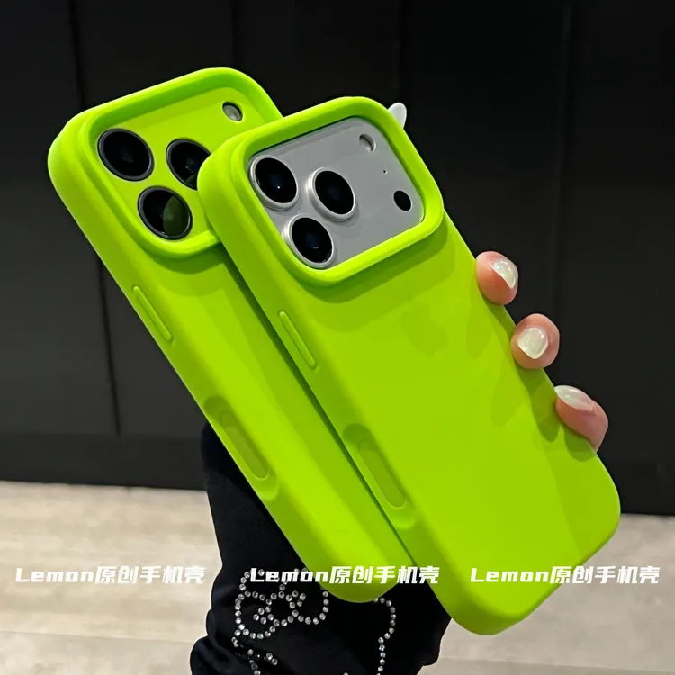 荧光绿适用苹果17promax手机壳15液态硅胶iphone14简约13纯色1211