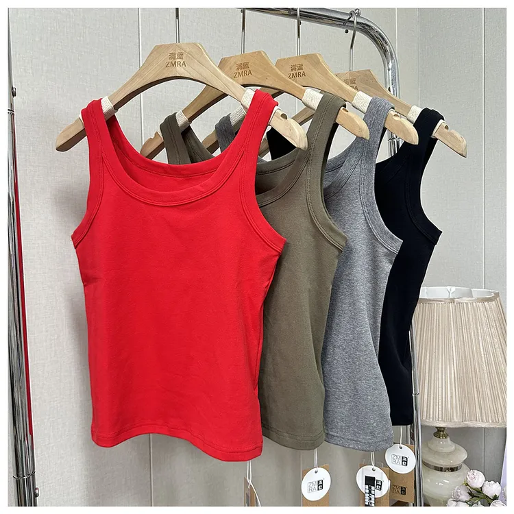 2B003  夏季新款女士时尚纯色百搭背心