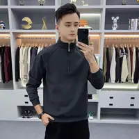 秋冬季男士加绒立领拉链卫衣加厚保暖休闲简约时尚百搭上衣87297