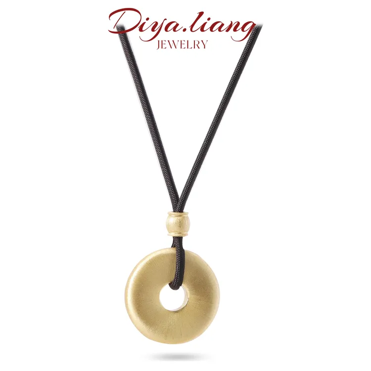 坠链均925银 梁雅帝新品【万福临门平安扣】重工气质纯银项链