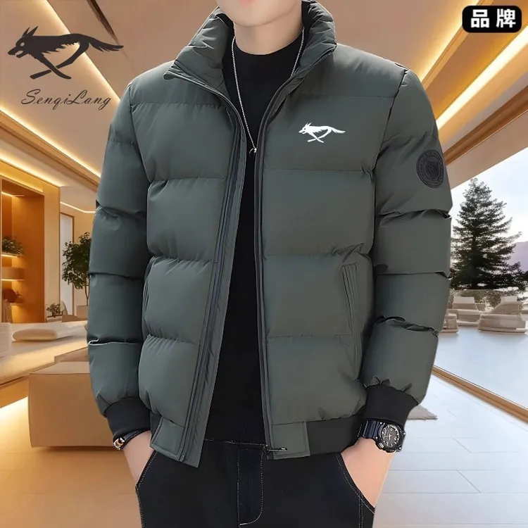 七匹男士断码狼棉衣秋冬季新款加厚保暖棉袄时尚运动休闲立领棉服