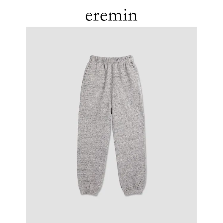 DE Mincollection花灰卫裤/加绒厚百搭松紧腰束脚运动休闲裤56615
