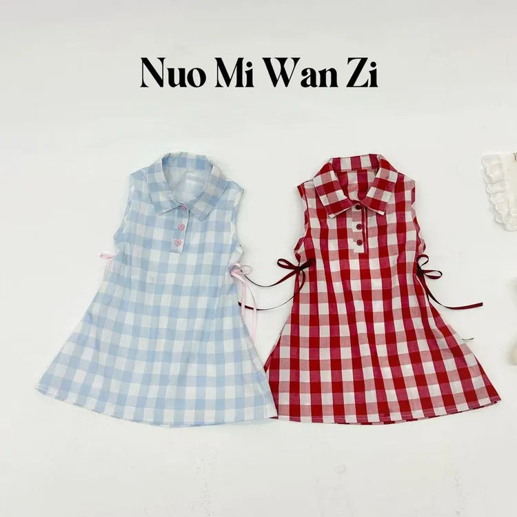 丸子十【格间蝶语】韩版蝴蝶结后背镂空连衣裙（夏款）WZJ-23061