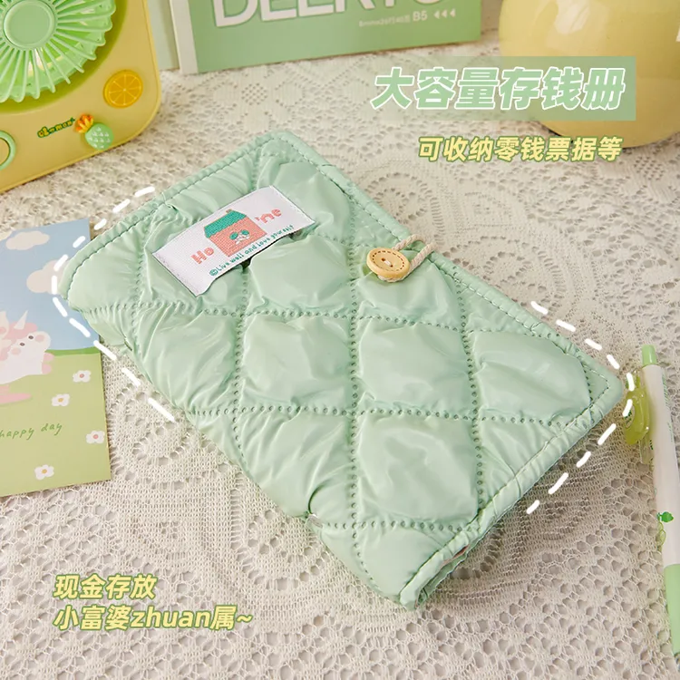 A6绿色生活现金存钱本布艺大容量纪念钞收纳册家庭收纳活页可拆卸