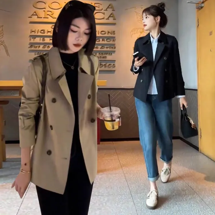 时尚高级感短款外套女2025春装新款宽松显瘦今年流行休闲风衣上衣