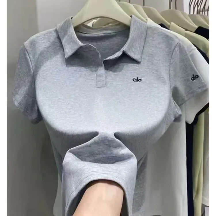 1110款-夏季新款显瘦字母刺绣Polo领T恤