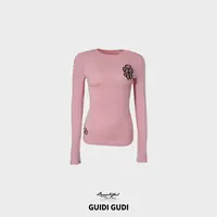 GUIDI GUDI【粉红的记忆】休闲百搭修身长袖T恤/黄加蓝 