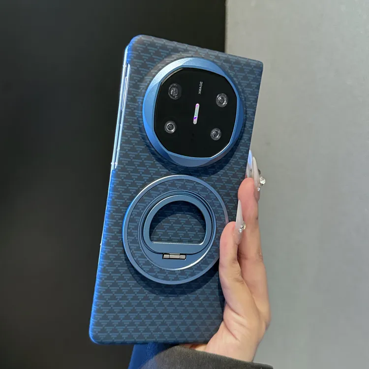 碳钎维纹适用华为matex6手机壳360°旋转磁吸指环支架折叠屏保护套