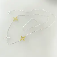 链子925银 【星迹】金银撞色时髦感项链 PS22122