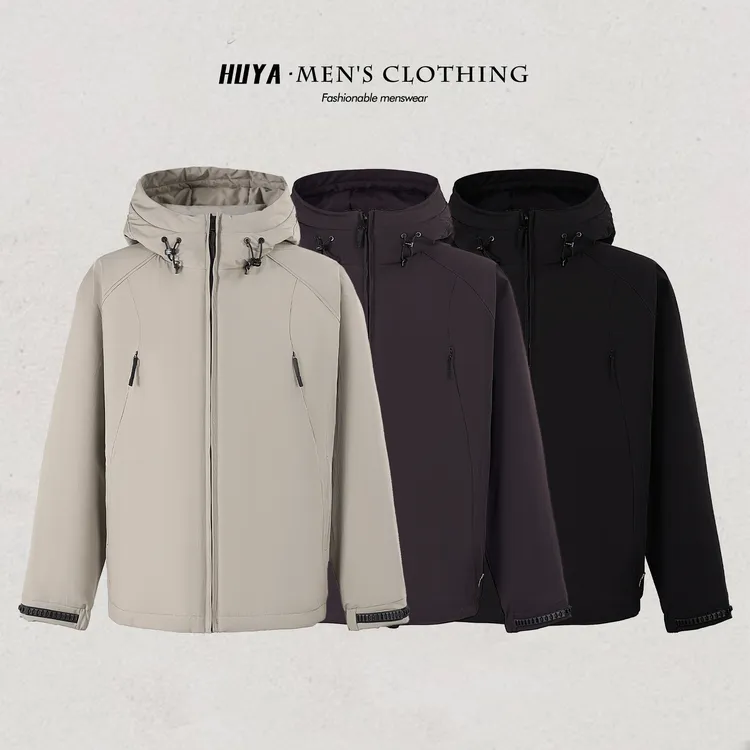 虎牙兄弟羽绒服男款2025冬户外防风御寒90白鸭绒连帽外套F25130-1