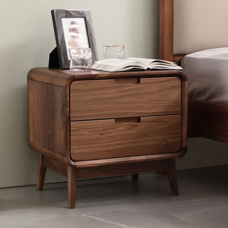 苏作集进口缅甸柚木格物床头柜实木床边柜现代简约家用卧室储物