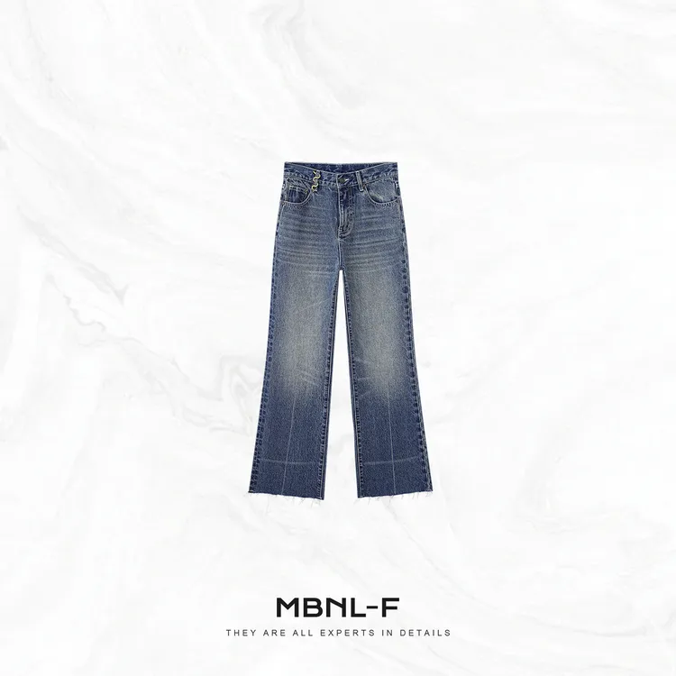 MBNL-F“灵蛇系列牛仔” 100%棉丹宁高腰微喇牛仔裤 秦磊XM-XNZ6890
