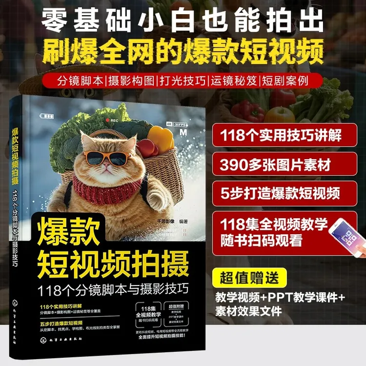 爆款短视频拍摄 118个分镜脚本与摄影技巧新媒体抖音运营流量文案