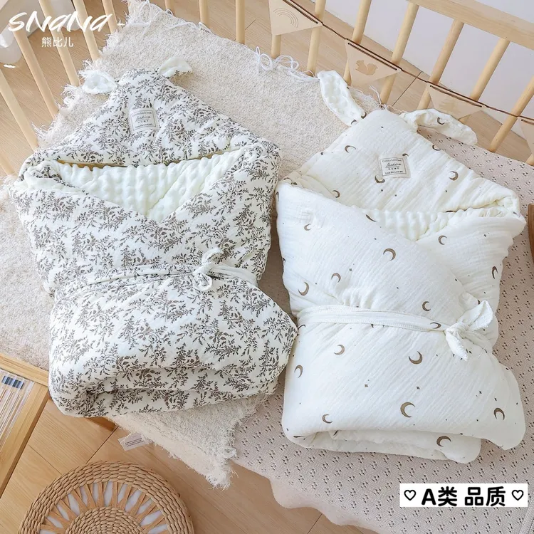 新生儿产房包被婴儿纯棉包被初生宝宝襁褓抱被加厚薄款豆豆绒薄棉