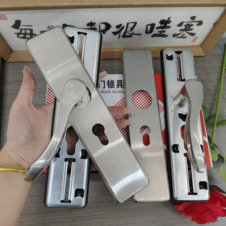 （拍一发十）A02不锈钢室内门双拉簧可调孔距卧室门门锁傻瓜式安装