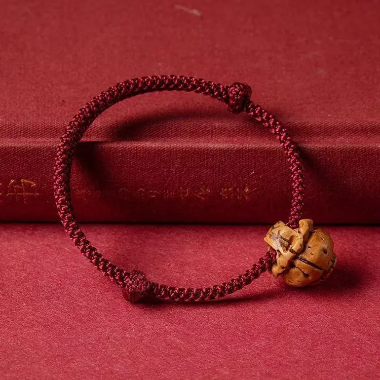 非金属布艺手链 儿童桃蓝桃核红绳手链桃木宝宝婴儿手绳