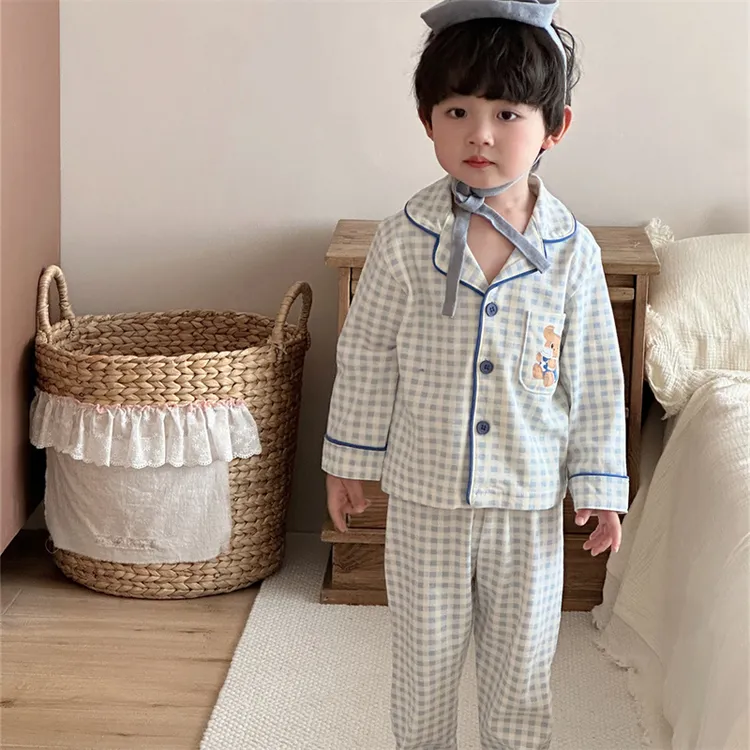 梵米蒂2025秋冬舒适亲肤男童棉毛翻领家居服套装0287男童
