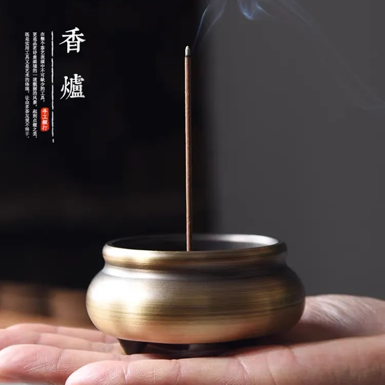 黄铜香炉上香炉佛具宣德炉线香炉财神高档供奉炉供佛家用室内礼佛