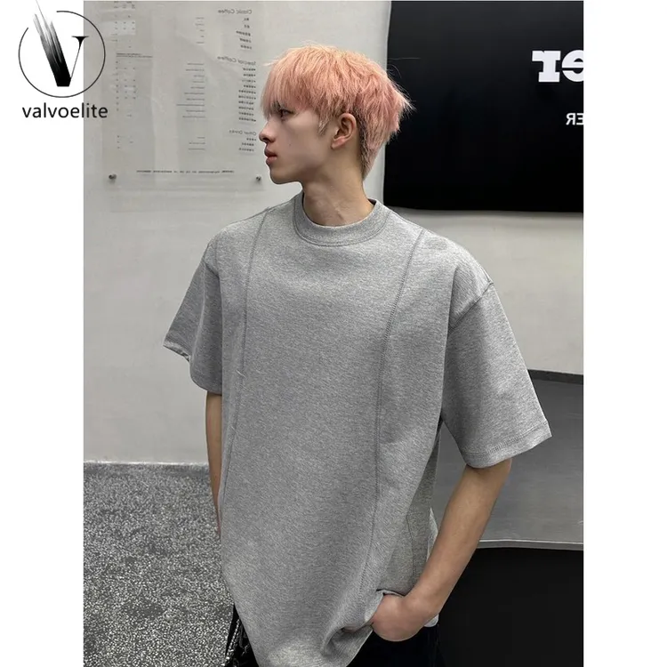 VALVOELITE夏季索罗娜凉感基础短袖男美式宽松简约纯色高级感解构