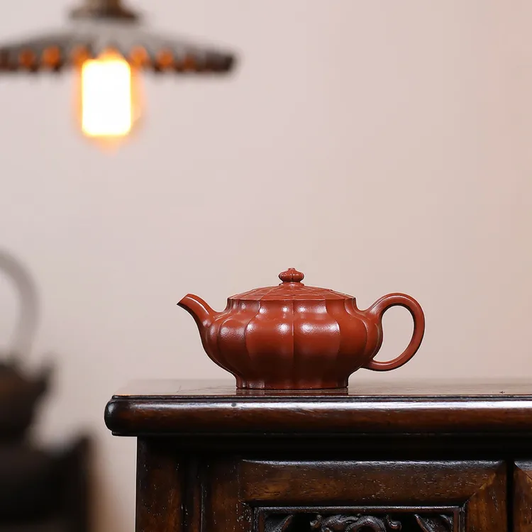 宝相菱花  孟臣朱泥 130cc