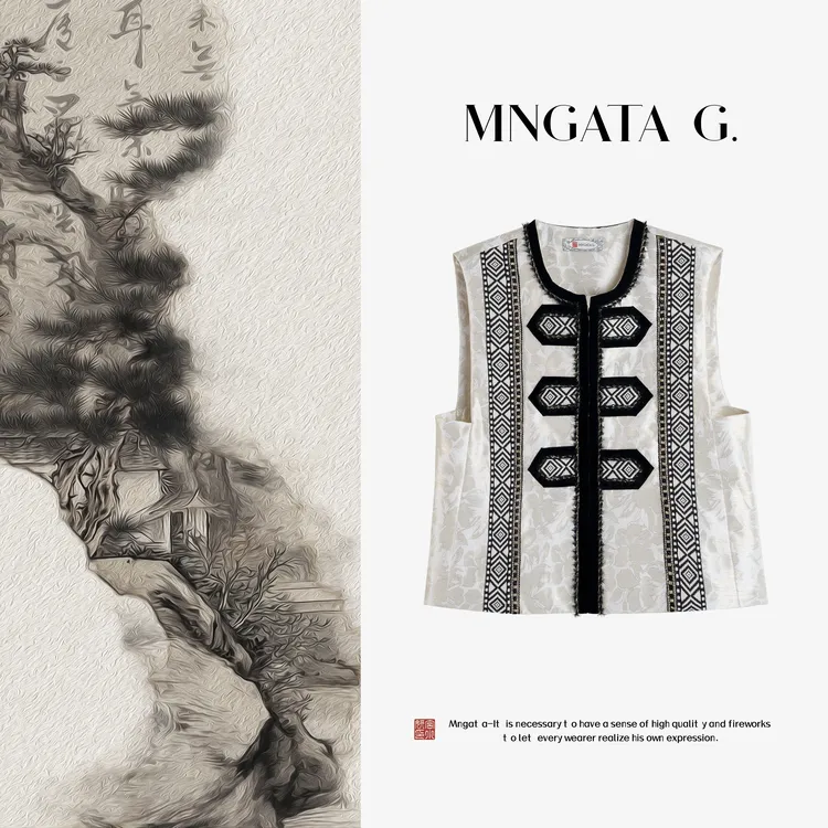 MNGATA G.宫小妍【茶马古道】秋冬新中式中国风休闲百搭马甲5033127