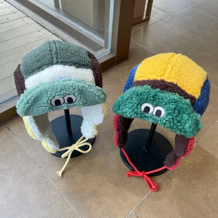 【亲子款】卡通可爱泡芙蛙羊羔绒雷锋帽女冬天东北加厚保暖护耳帽