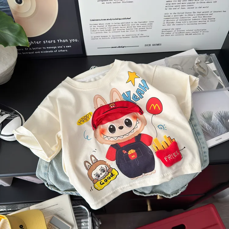 【可爱立体玩偶】儿童夏季新款卡通立体短袖宝宝休闲体恤洋气玩偶