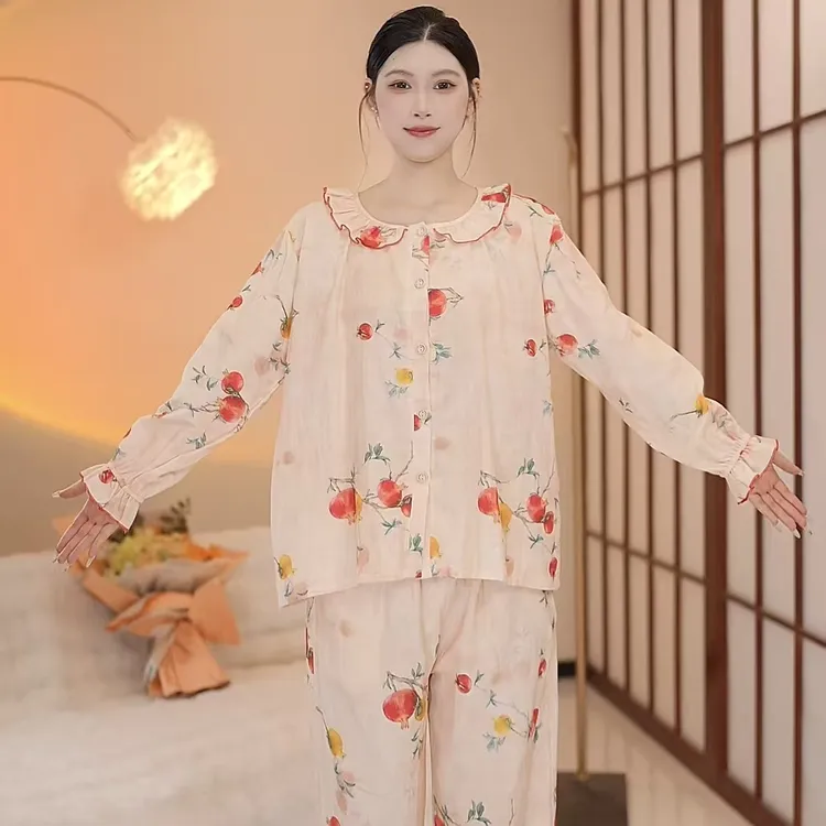 芙蓉世家【姹紫嫣红】秋季新品纯棉100舒适家居服可外穿