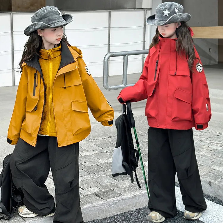 女童冲锋衣秋装2025新款洋气时髦防风衣儿童秋冬款夹克三合一外套