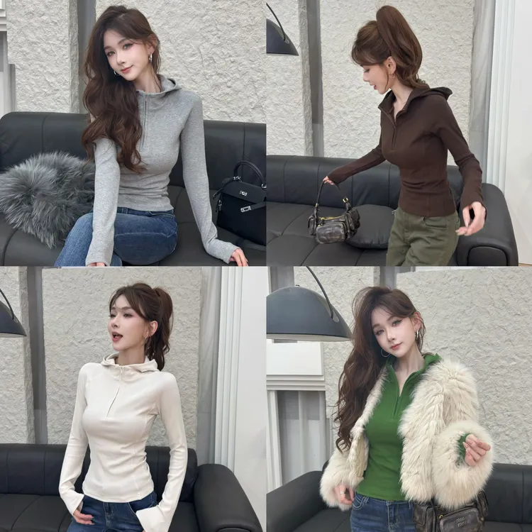 JUSTCC【人手一件】叠穿神器半拉链连帽内磨毛加厚上衣