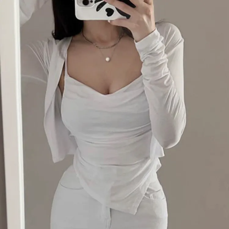 早秋美式挂脖吊带背心