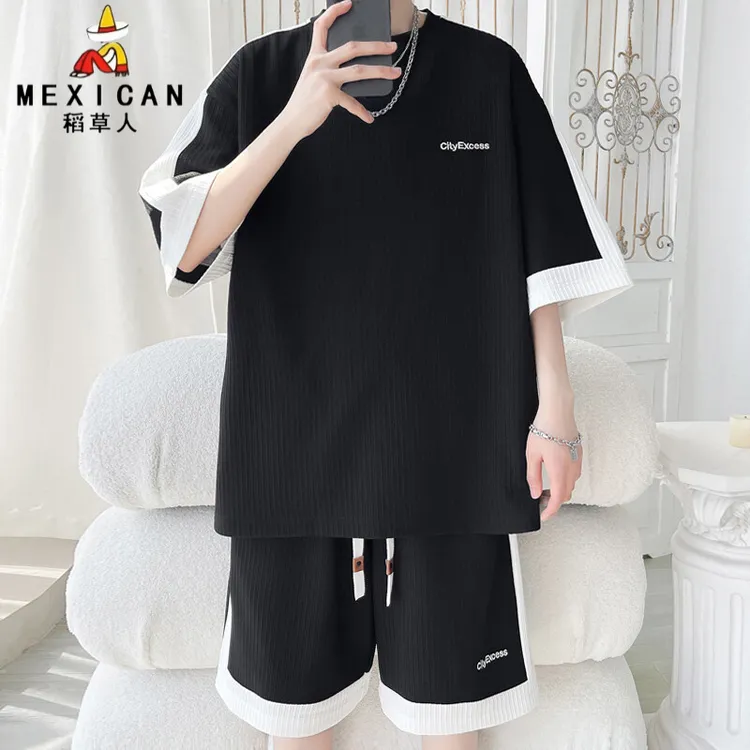 Mexican/稻草人2025夏季新款旋律风车大码刺绣短袖套装550