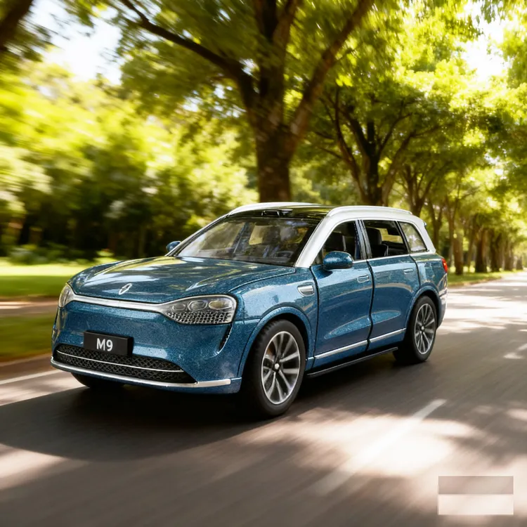 利佳信1/32问界M9合金汽车模型回力声光玩具越野车仿真车开门盒装