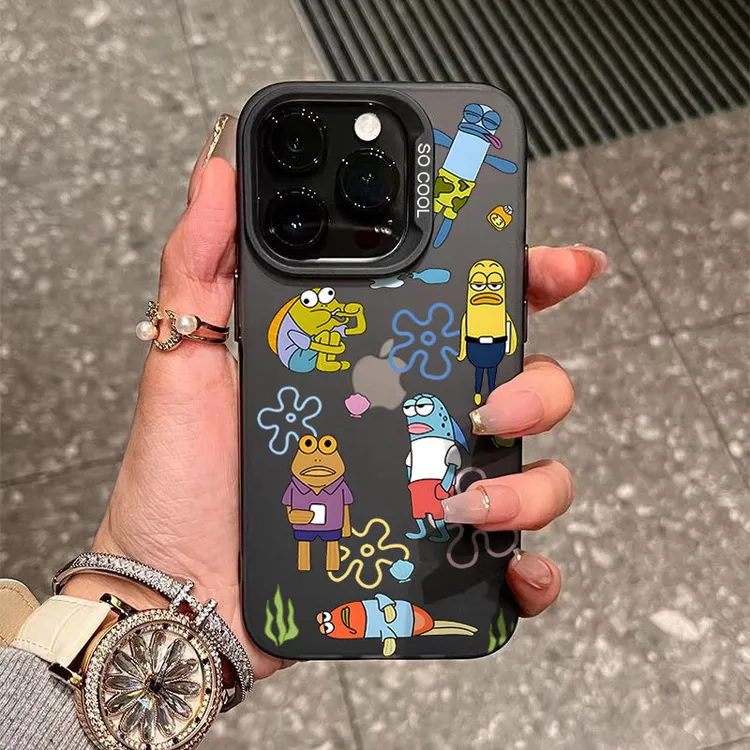 比奇堡丑鱼适用苹果16/15手机壳iphone14Promax元气13软12防摔11x