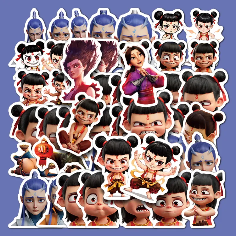 140张新款哪吒表情包贴纸哪吒之魔童闹海魔童降世卡通可爱防水