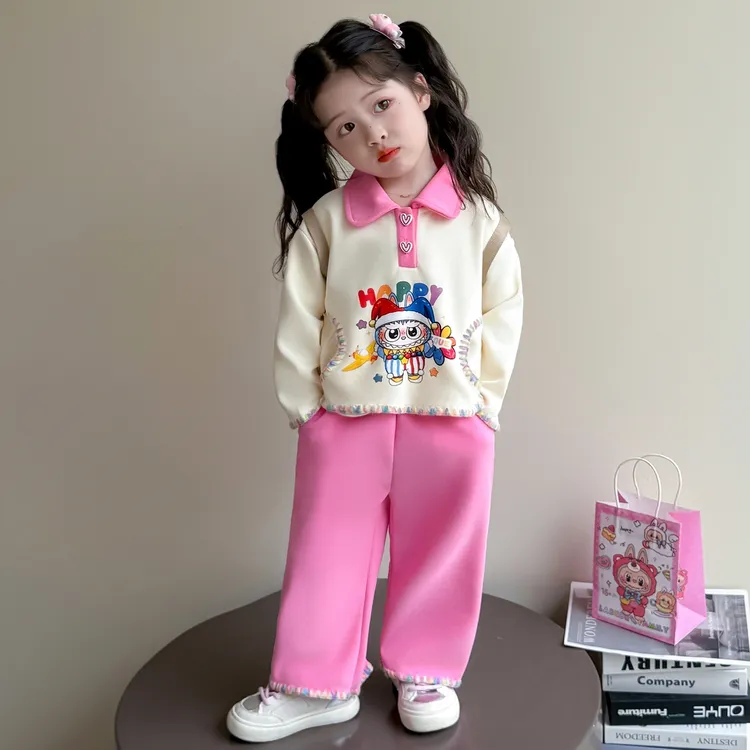 女童秋装套装2025新款4-6岁幼儿园潮款小童女宝春秋季洋气两件套