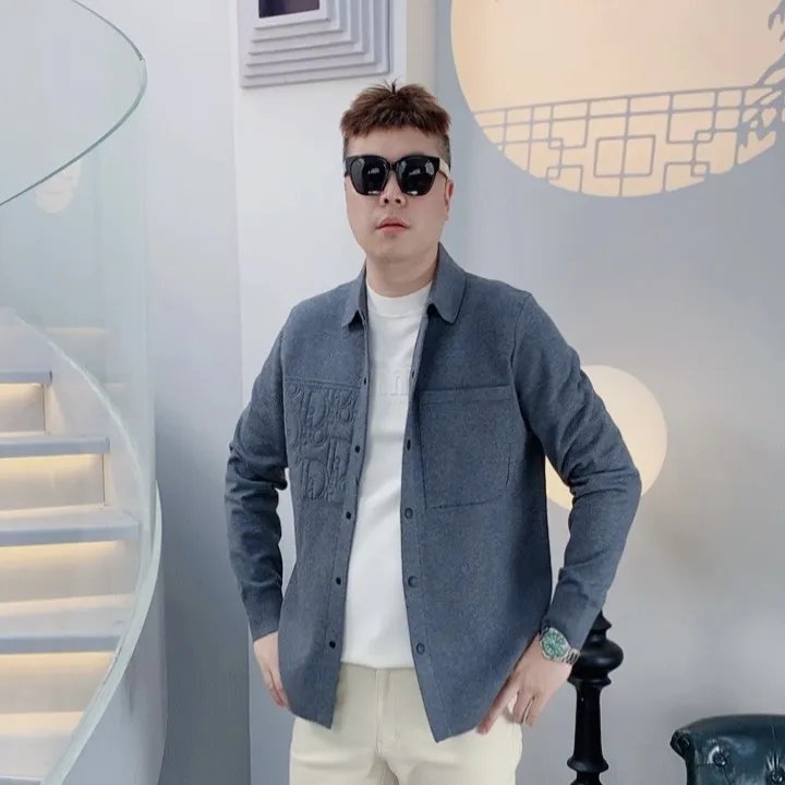 ZUNPN奢品法国D家 老钱风A级美丽诺羊毛莫代尔翻领针织衫外套2506