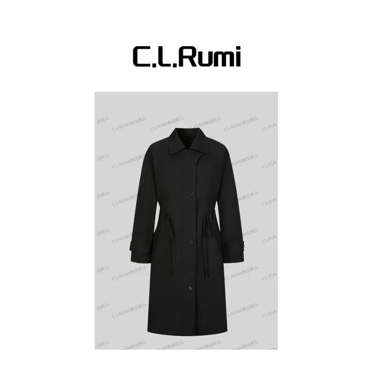 【Rumi小店】"墨尔本"25早秋简约宽松小个子中长款风衣外套7073wt