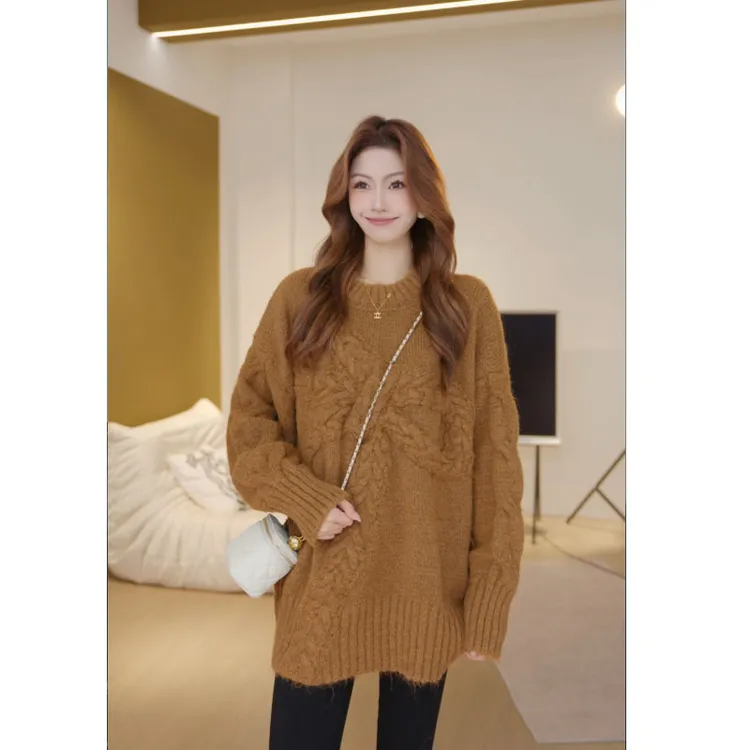 Basic House/百家好新款韩版立体蝴蝶结慵懒秋冬毛衣B0825C51492