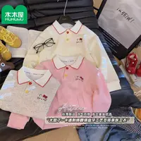 【主播推荐】【顾奈】儿童秋季新款彩点卫衣女童百搭中大童翻领上衣