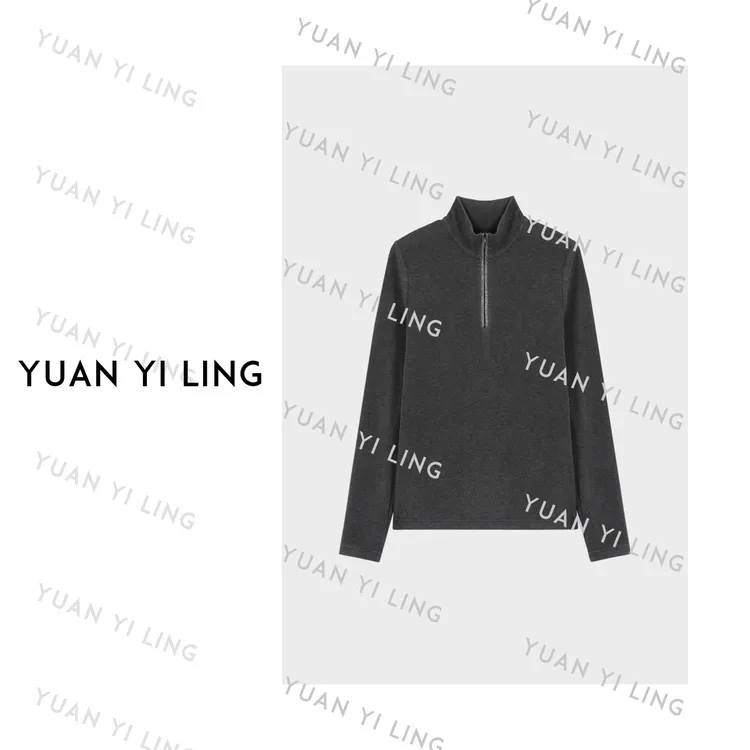 袁艺灵【天鹅颈】设计款软糯立体亮珠百搭高级打底衫3285