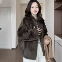 【甜茶乌龙】100%羊毛机车领老钱风气质百搭宽松保暖毛毛外套女