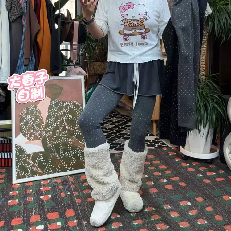 【大春子宠粉】波点裤外穿裤打底裤显瘦时尚洋气百搭