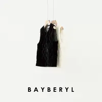BAYBERYL老贝菱格丝绒羽绒质感圆领叠穿无袖秋马甲MJ5F1308-9/14
