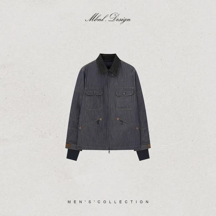 MBNL-F「M.K-Cowboy」秦磊男装90白鹅绒棉定纺牛仔羽绒服LL-WYR7056